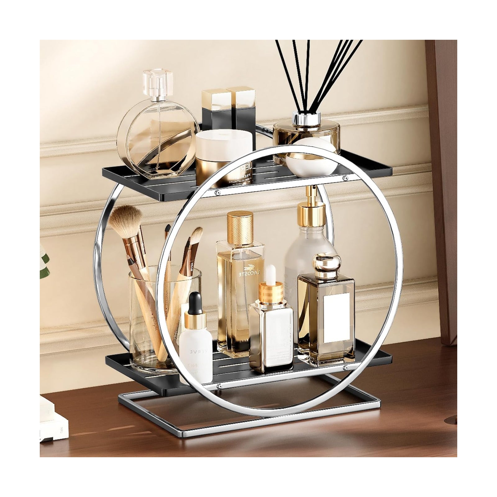 Bathroom Counter Organizer / Silver Black