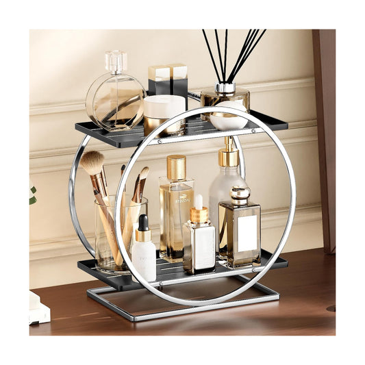 Bathroom Counter Organizer / Silver Black
