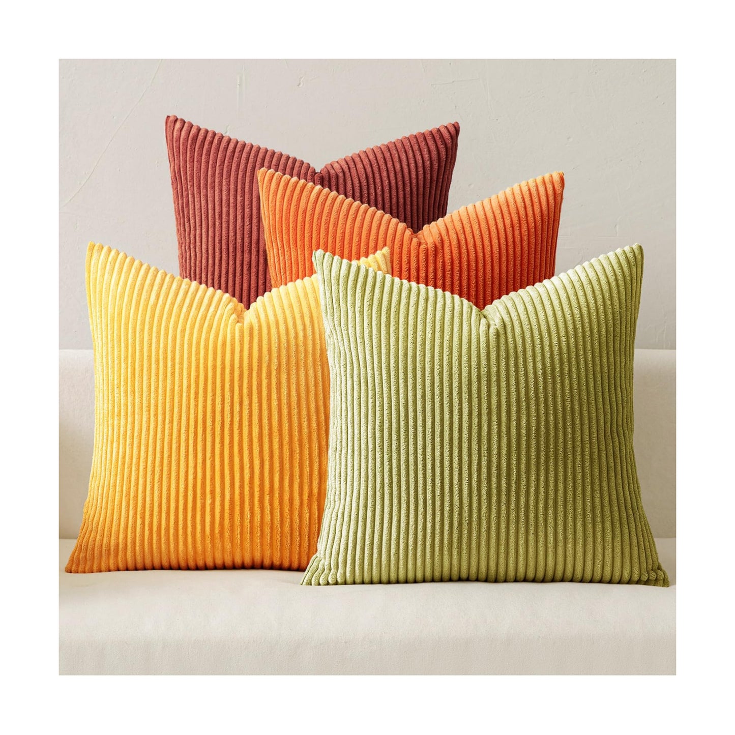 MIULEE Fall Decorative Throw Pillow Covers Yellow Orange Rust 20x20