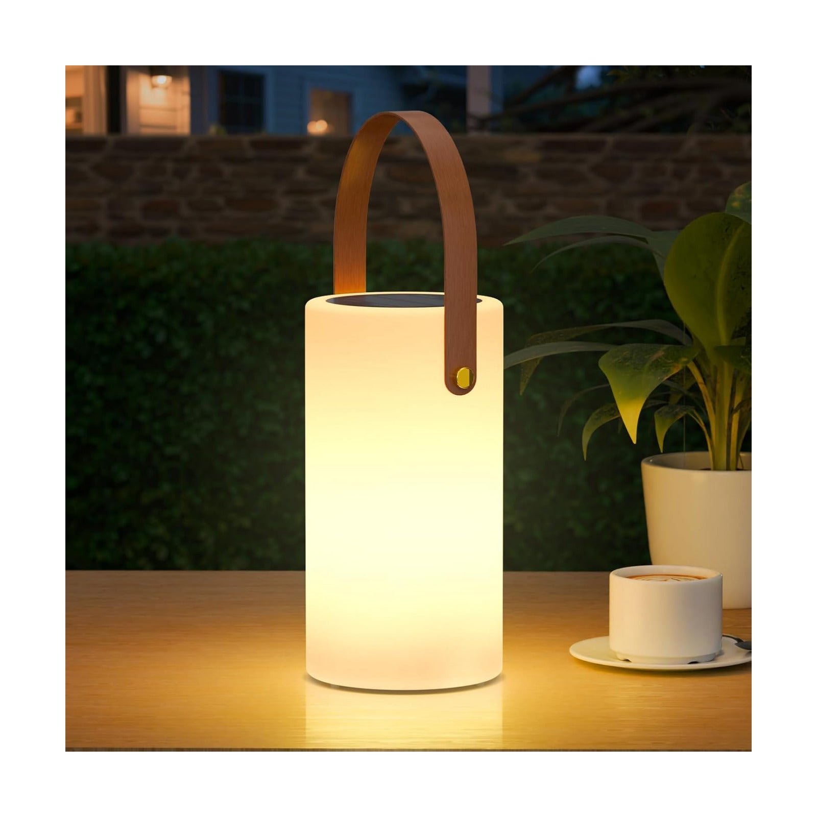 Portable Solar Table Lamp 2 in 1 Charging Outdoor Lantern with Remote RGB Cordless Lights, Water-Resistant IP44 for