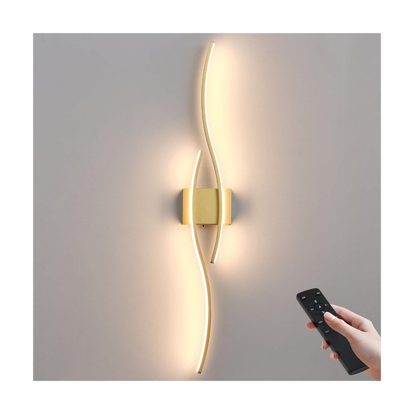 KARTOOSH Wireless Wall Sconces, Dimmable LED Sconce with Remote | Battery Operated Wall Sconce with 3 CCT Night-Light