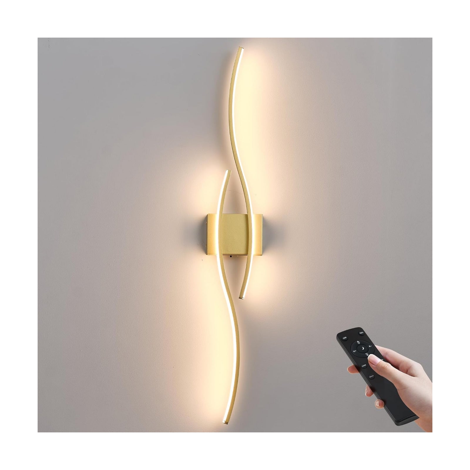 KARTOOSH Wireless Wall Sconces, Dimmable LED Sconce with Remote | Battery Operated Wall Sconce with 3 CCT Night-Light