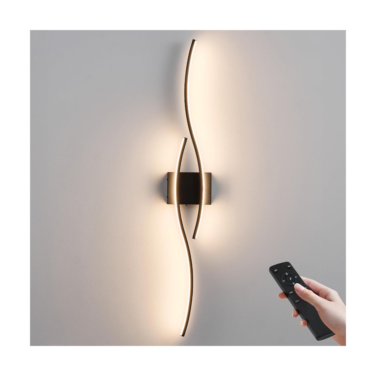 KARTOOSH Wireless Wall Sconces, Dimmable LED Sconce with Remote | Battery Operated Wall Sconce with 3 CCT Night-Light