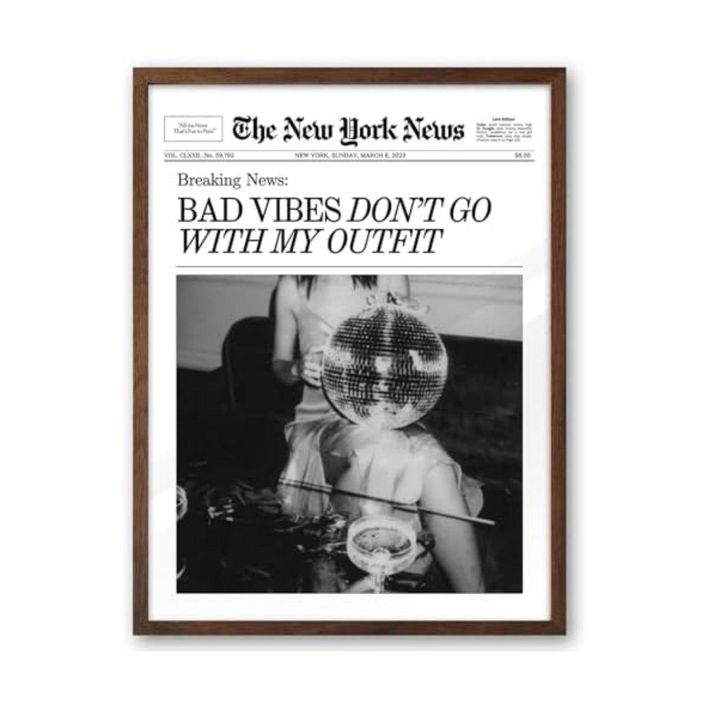 EcoHest 12x16 in Bad Vibes Don't Go With My Outfit Framed Wall Art