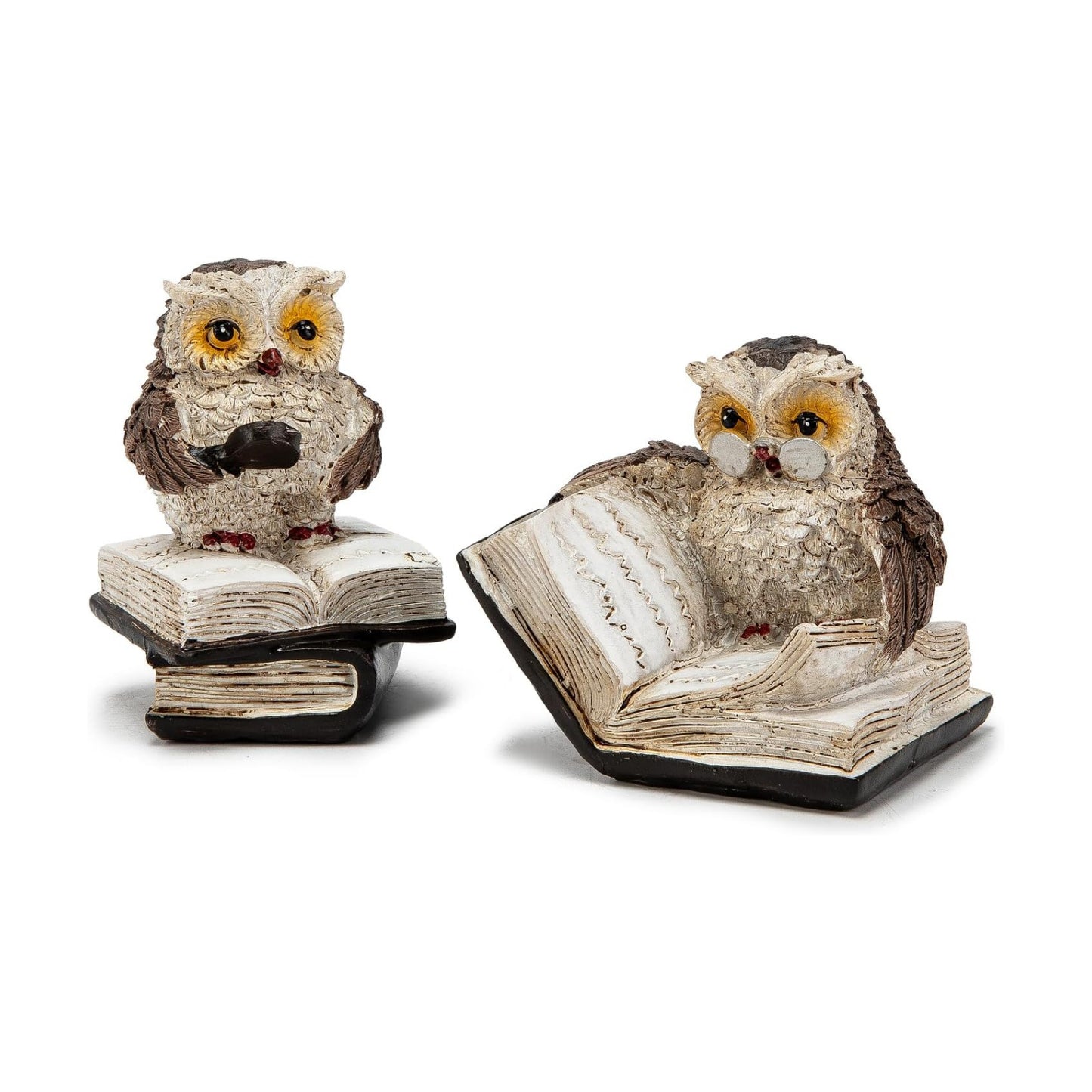 Adorable Reading Owl Statue / Set of 2