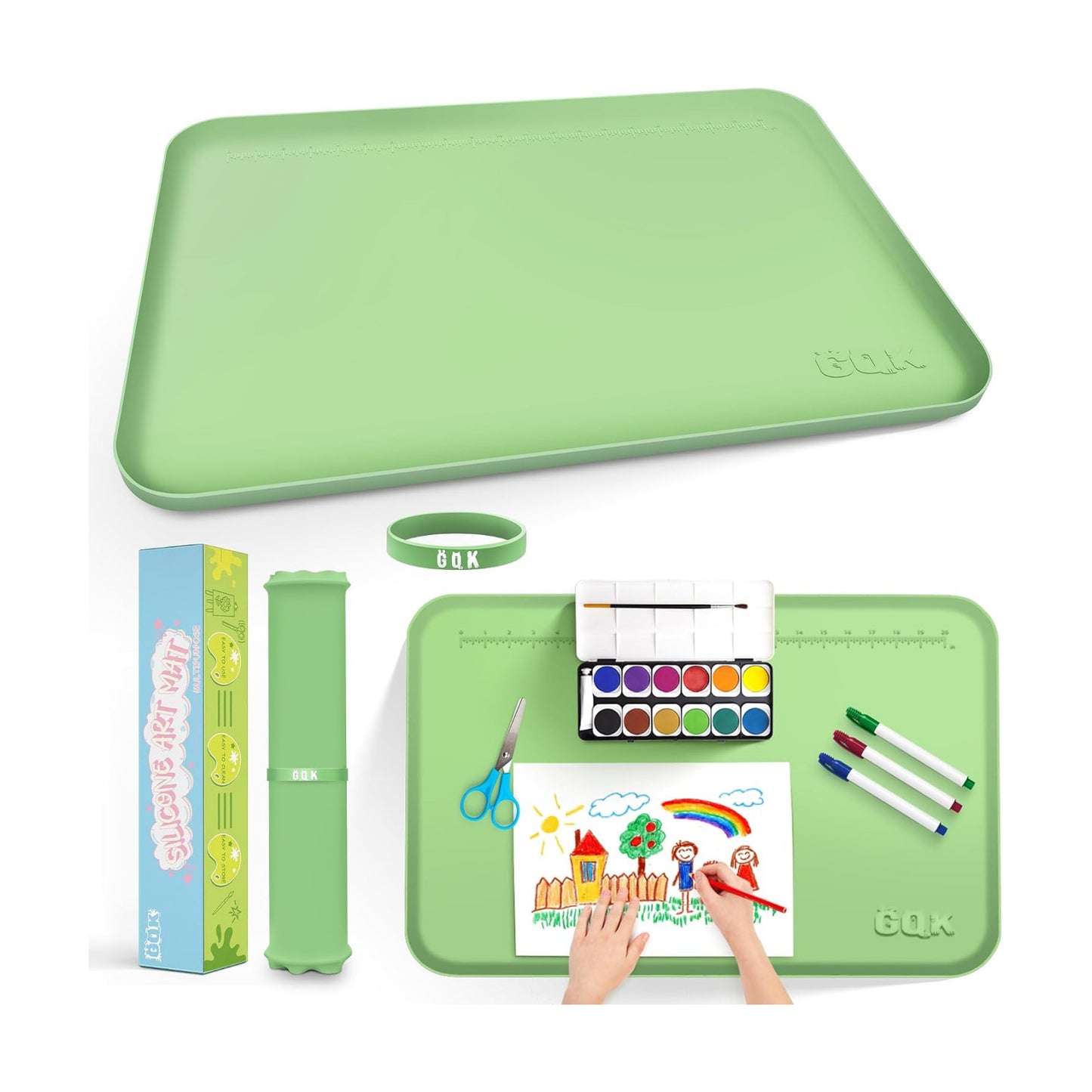 Painting Mat for Kids / 16 x 24 / Green