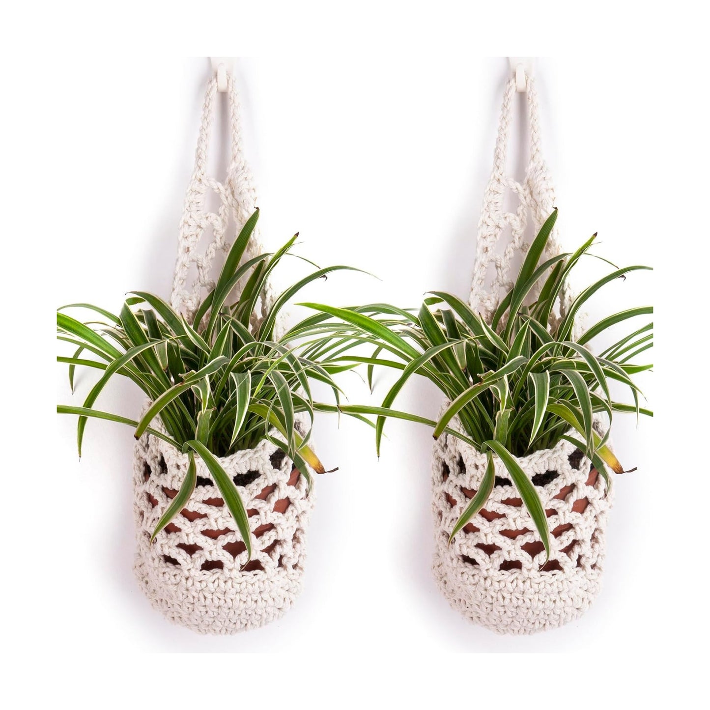 Wall Planters / 2PK Hanging Planter for Pot / White / 6 Inch