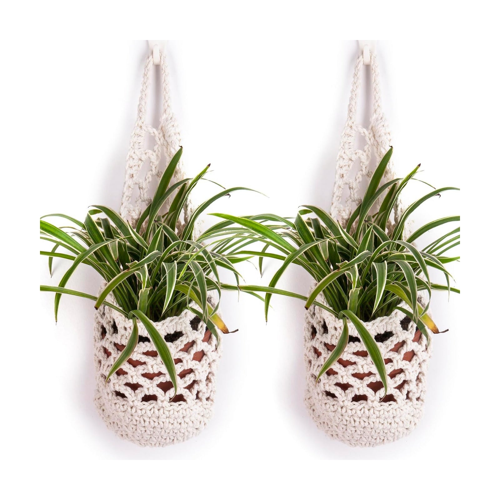 Wall Planters / 2PK Hanging Planter for Pot / White / 6 Inch