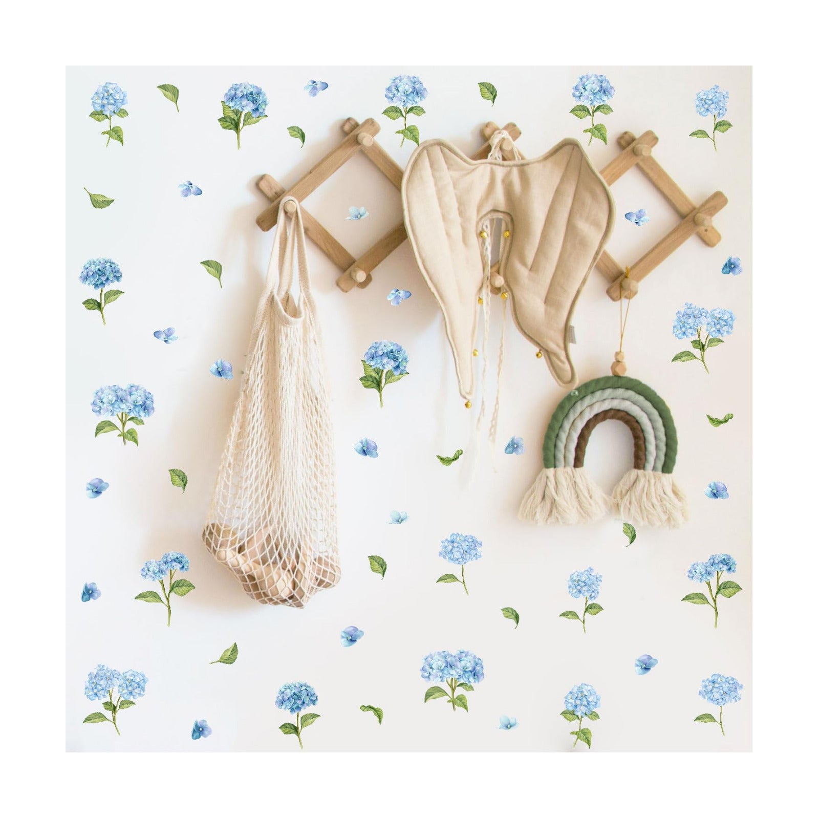 Removable Flower / Watercolor Wall Stickers / Blue Hydrangea
