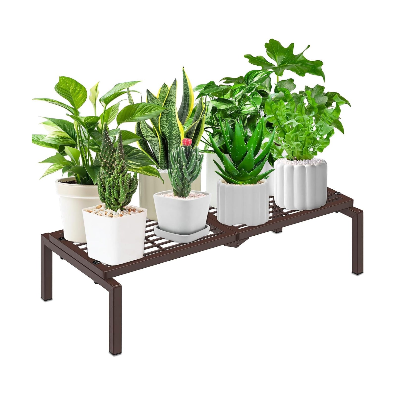 1 Tier Metal Plant Stand Indoor Outdoor, Potted Multiple Flower Pot Holder Rack Plant Shelf, Heavy Duty Planter Display