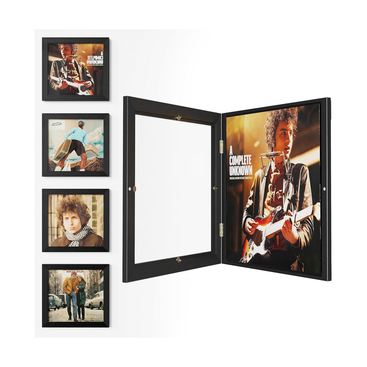 Emfogo 4 Pack Vinyl Record Frame for the Wall, Wall-Mounted Vinyl Record Display Frame, Album Frames for 12x12 Inch LP