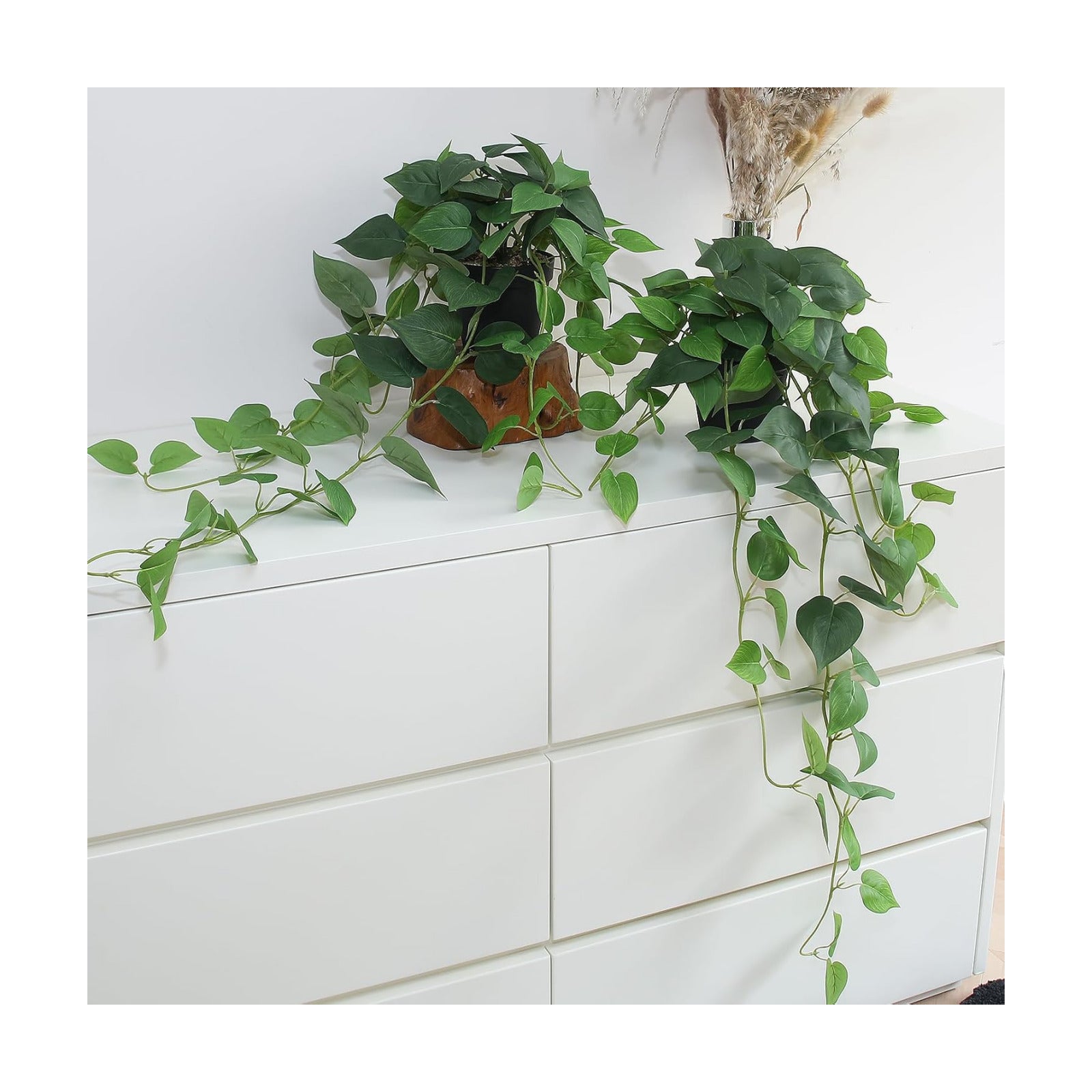 Fake Pothos Hanging Plants / Green Pothos / Set of 2