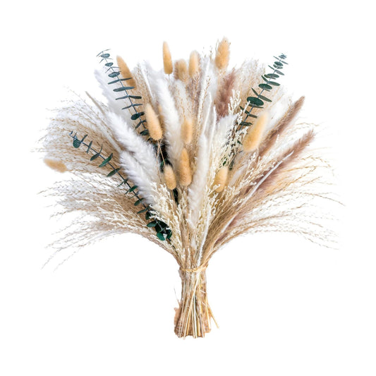 Boho Decor Bouquet Eucalyptus Pampas Grass Decor Dried Pampas Home Decor Dried Flowers / White&green