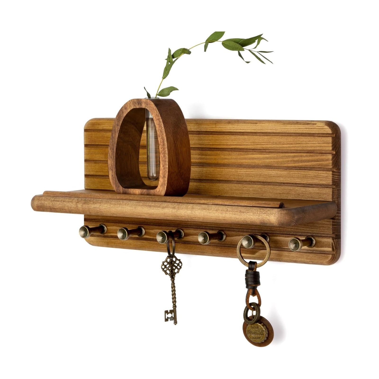 Farmhouse Key Holder Wall Mount / Light Brown / Medium-11inch