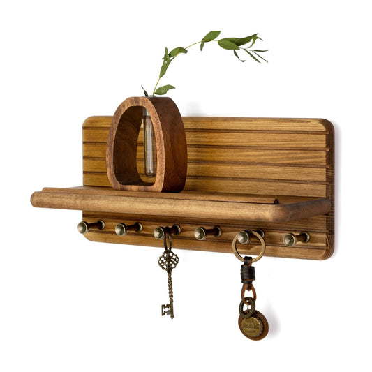 Farmhouse Key Holder Wall Mount / Light Brown / Medium-11inch