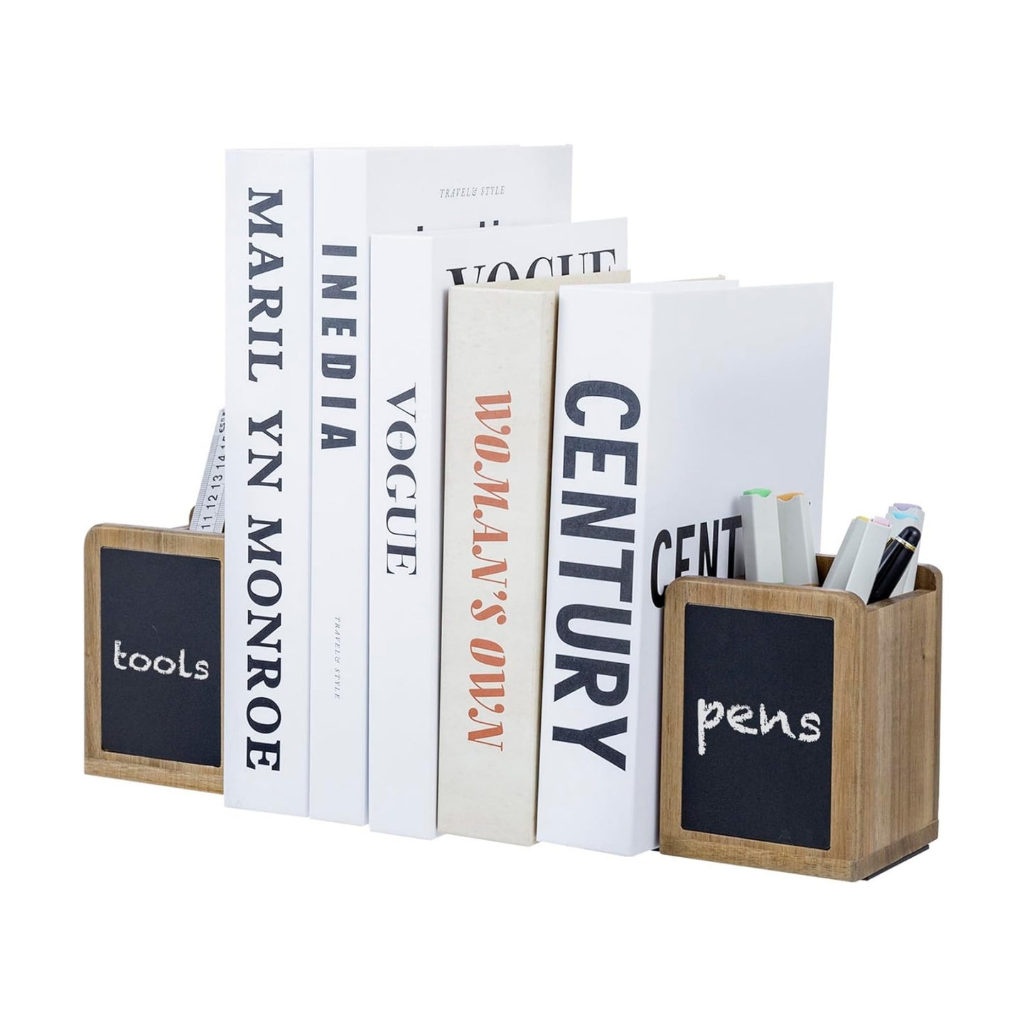 Wood Bookends and Pen Holders / Natural