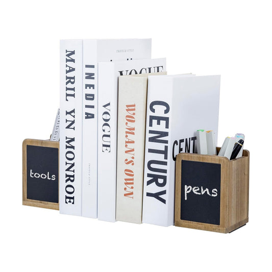Wood Bookends and Pen Holders / Natural