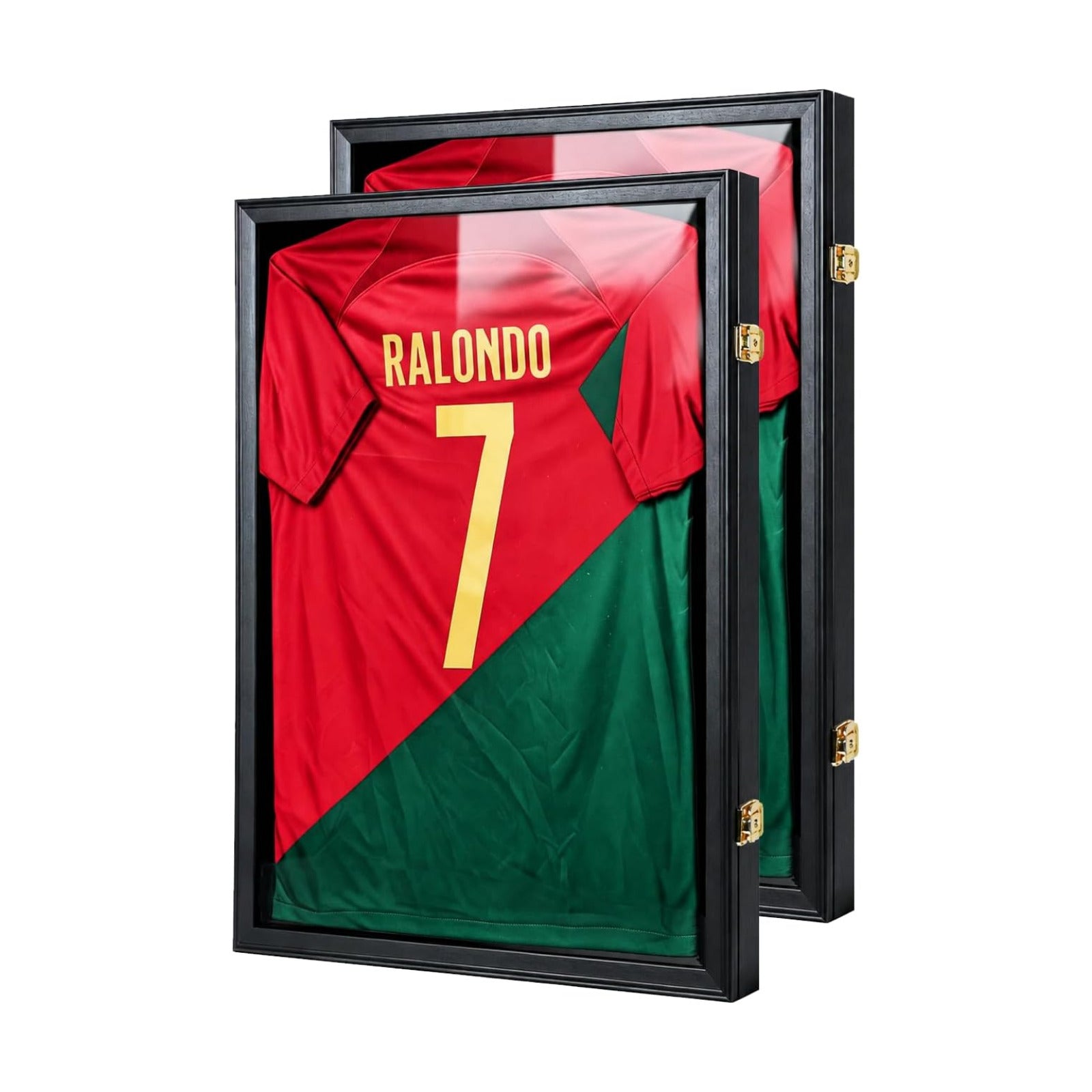 Jersey Frame Display Case 2 PC,T-Shirt Shadow Box with Lockable UV Acrylic | (Protects Signature from Fading)