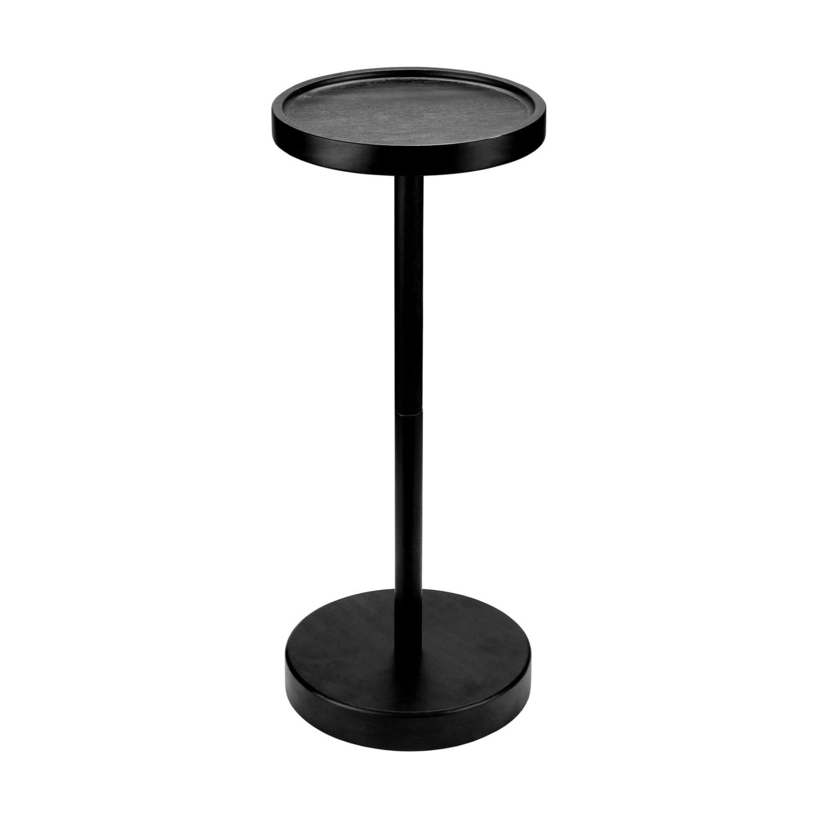 Solid Wood Pedestal Side Table Color / Black