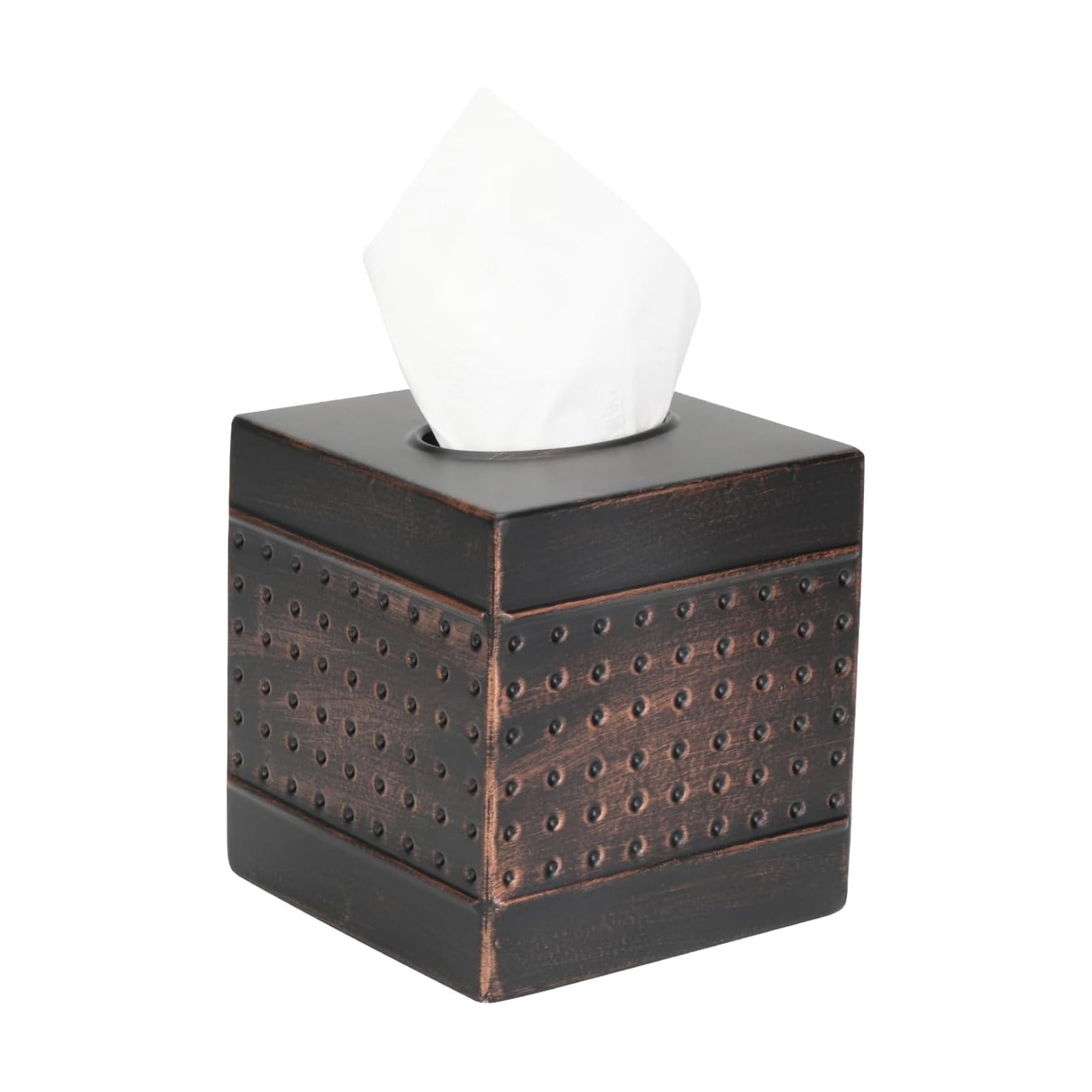 Square Metal Tissue Holder / Antique Bronze