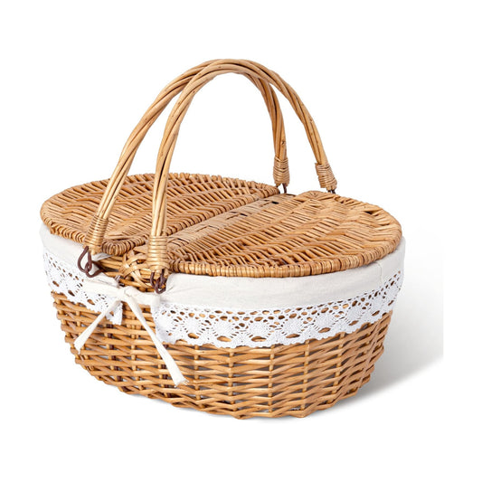 Woven Basket / Wicker Basket / White / Regular