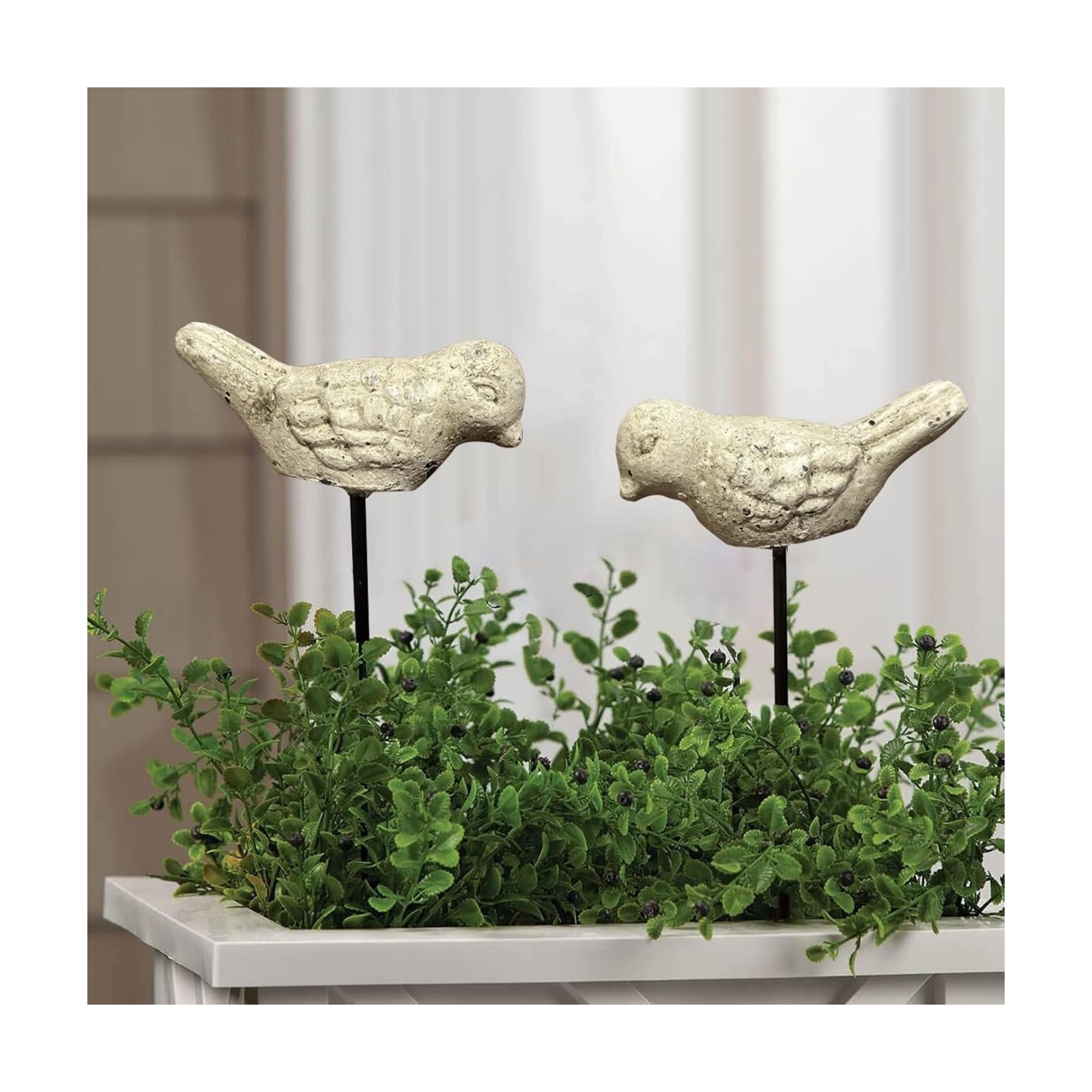 Miniature Bird Decorative Stakes Mini Bird Picks Figures Fairy Garden Accessories / Set of 2