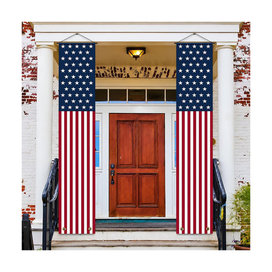 OHOME 4th of July Decorations - American Flag Porch Banner for Memorial day Decorations - Patriotic Decorations for Home Outdoor Outside | 250 Anniversary USA Merchandise Fourth of July Accessories Party Favors Yard Signs Decor
