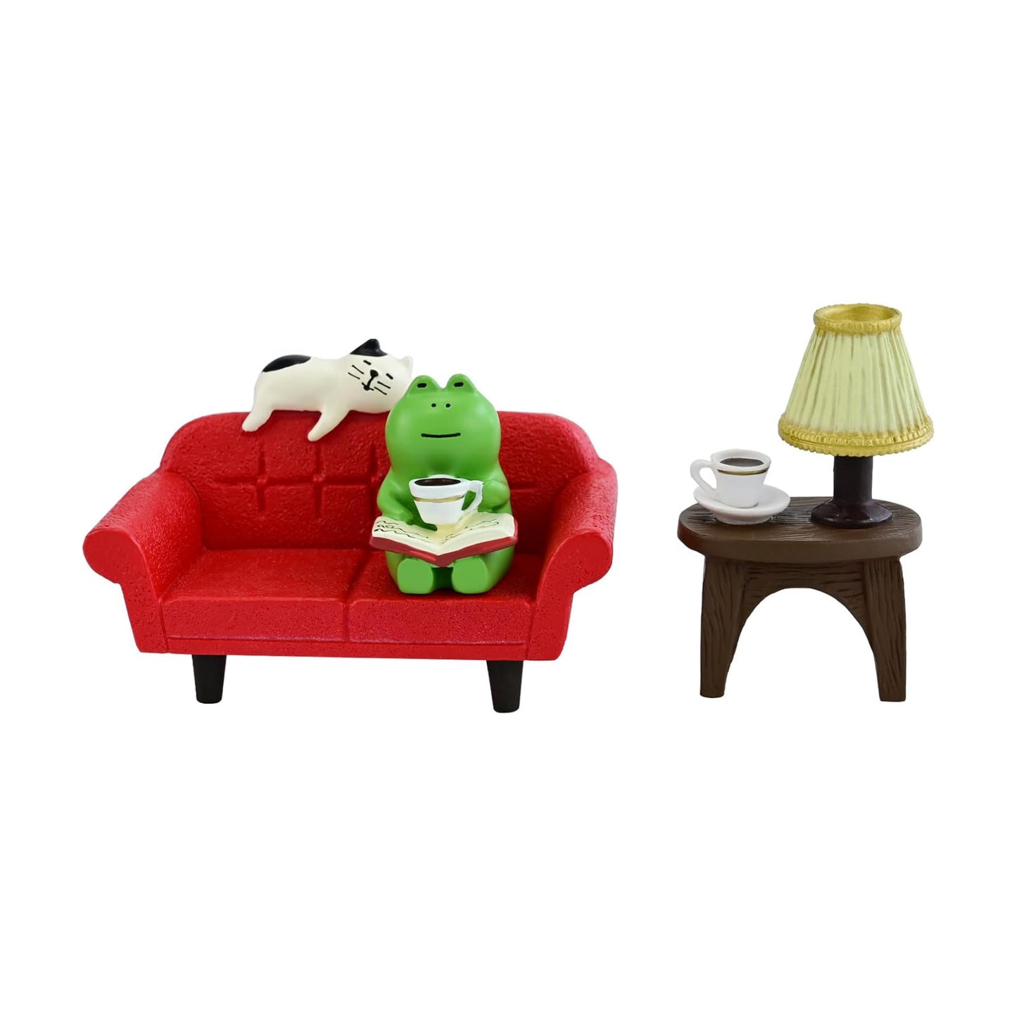 Mini Frog Figurine / Long Sofa-red