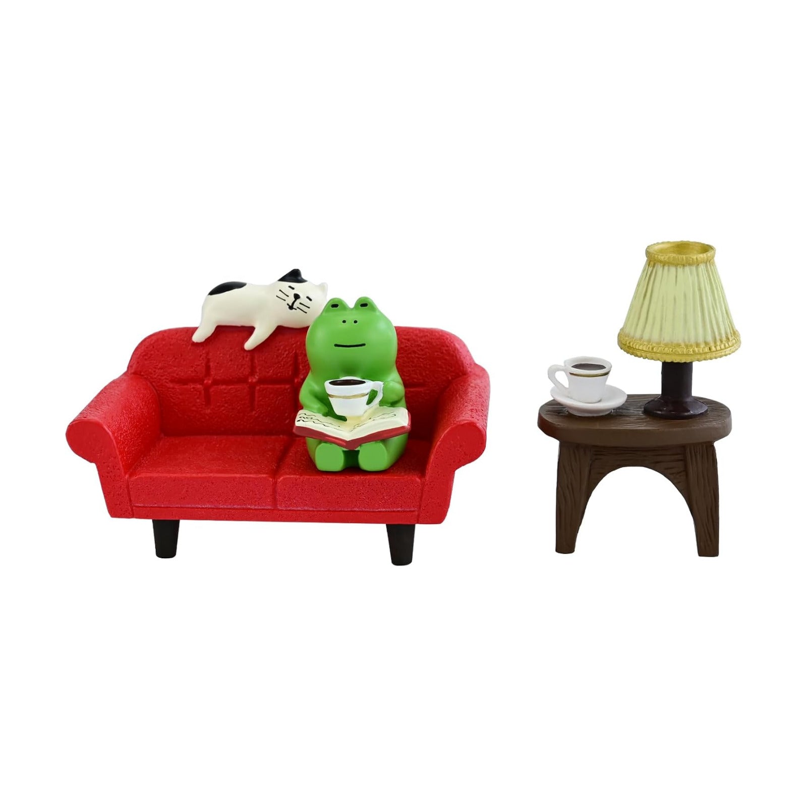 Mini Frog Figurine / Long Sofa-red