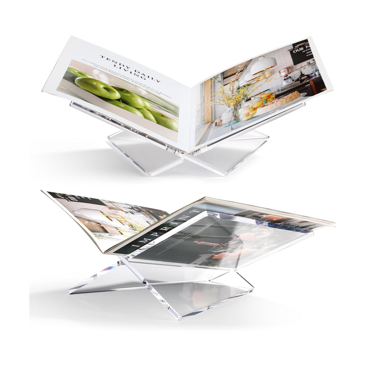 Acrylic Book Stand Acrylic Book Holder / Clear / Large / 12.5 x 9.5 x 5.7