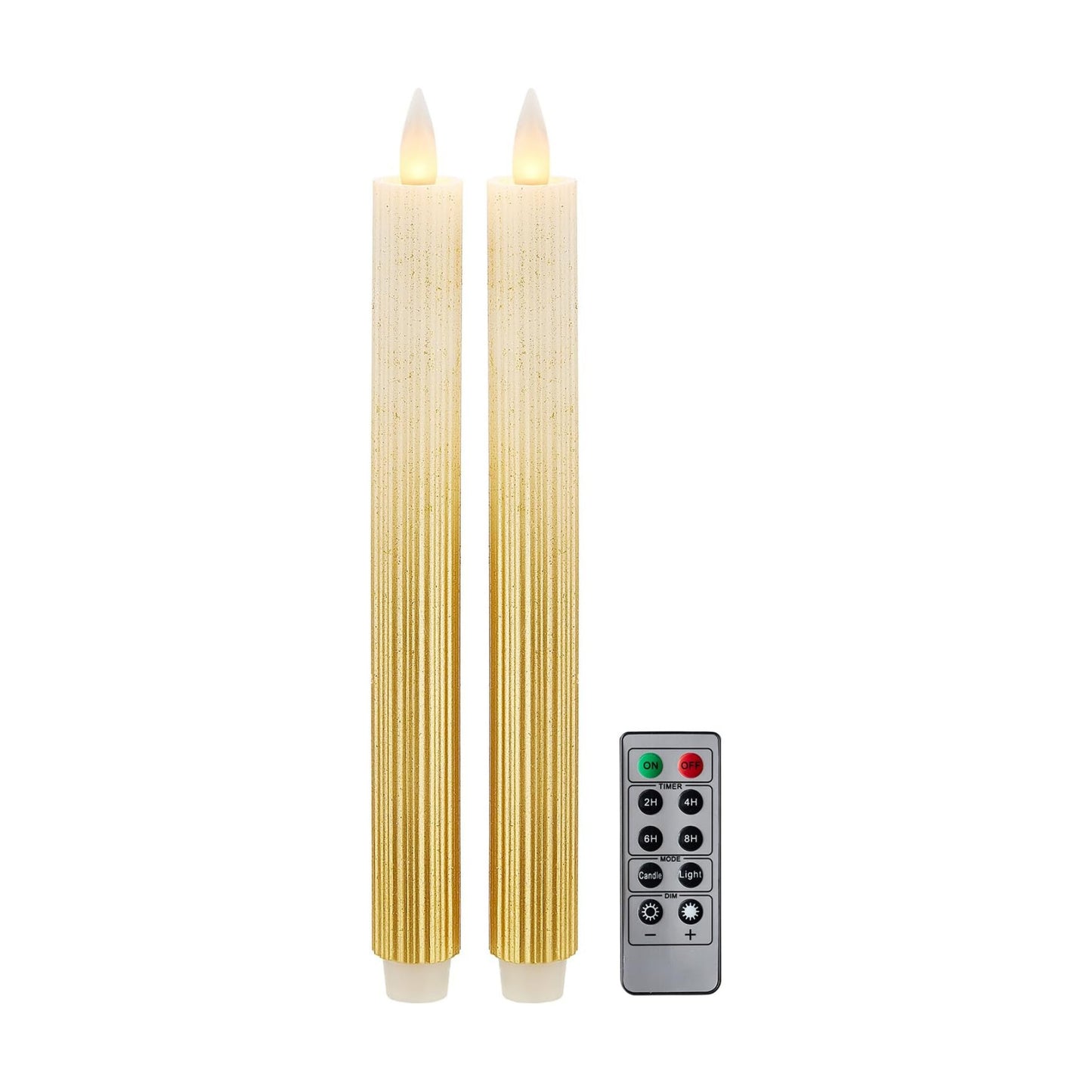 Flameless Taper Candles Flickering with Remote and Timer, 3D Moving Flame Taper Candle Battery Operated to 400 Hours, 9