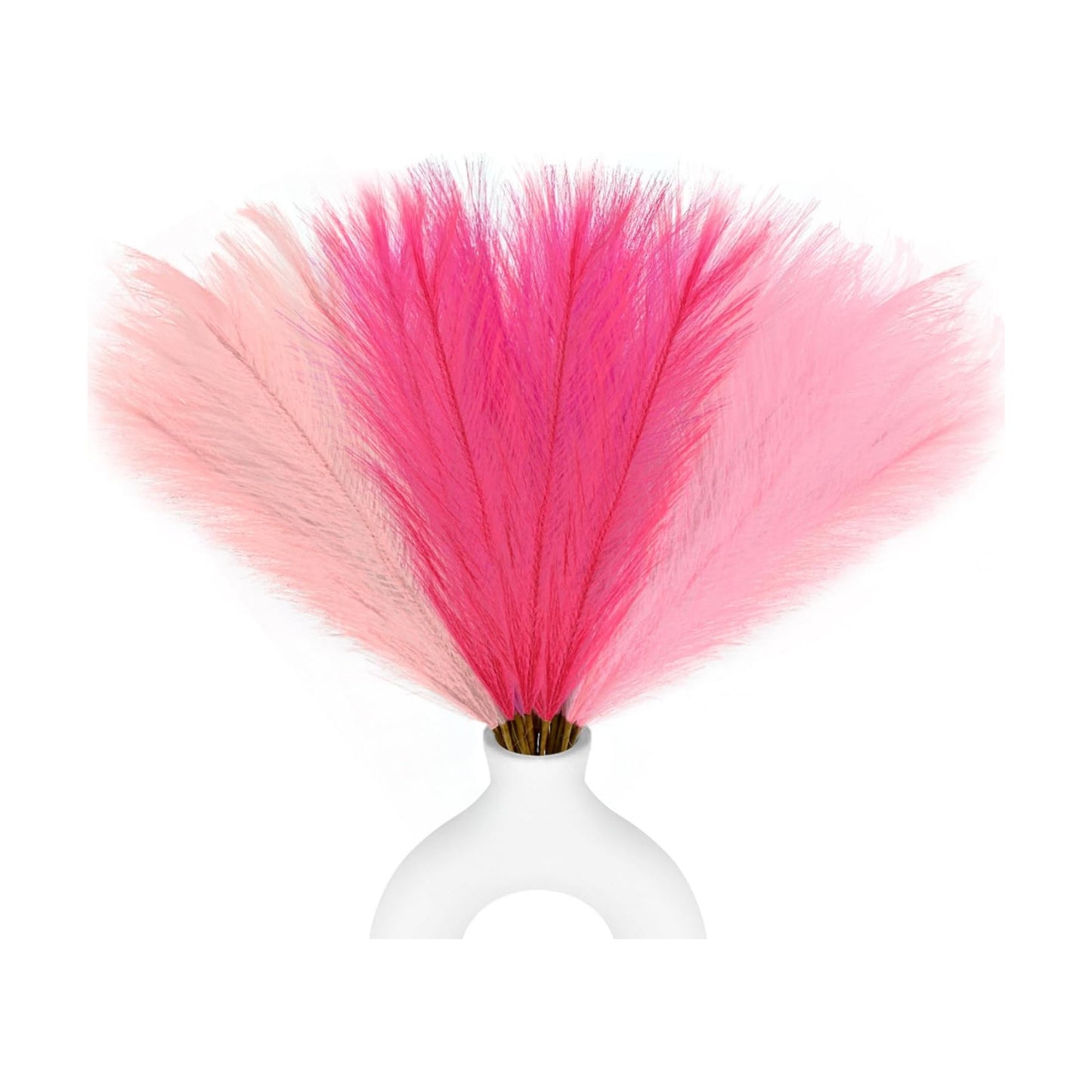 Hot Short Artificial Pompous Grass Fluffy Fake Pompas Grass Branches / 21.7 Inch / Pink / Set of 48
