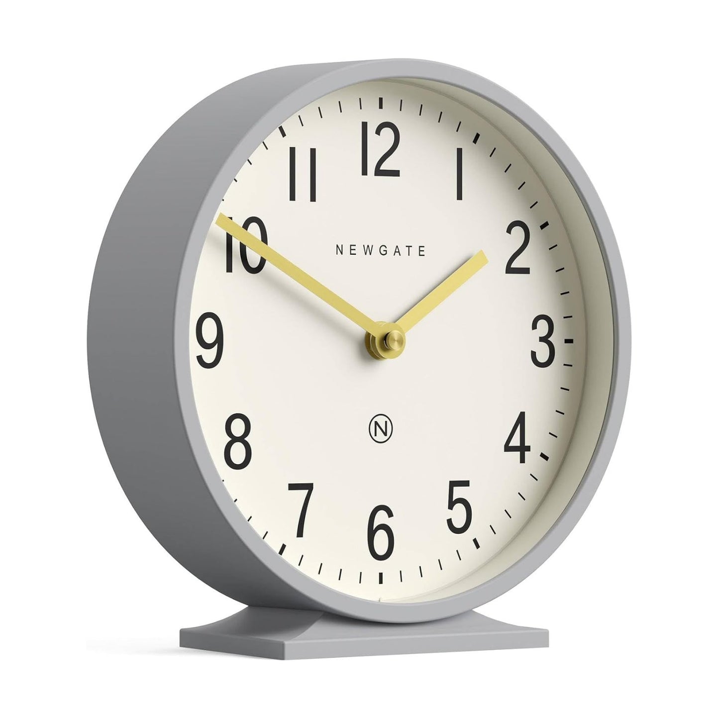NEWGATE® Q Mantel Clock | Modern Classic Round Mantel Clock | Clockwork Gray | Contemporary Style for Mantel, Desk