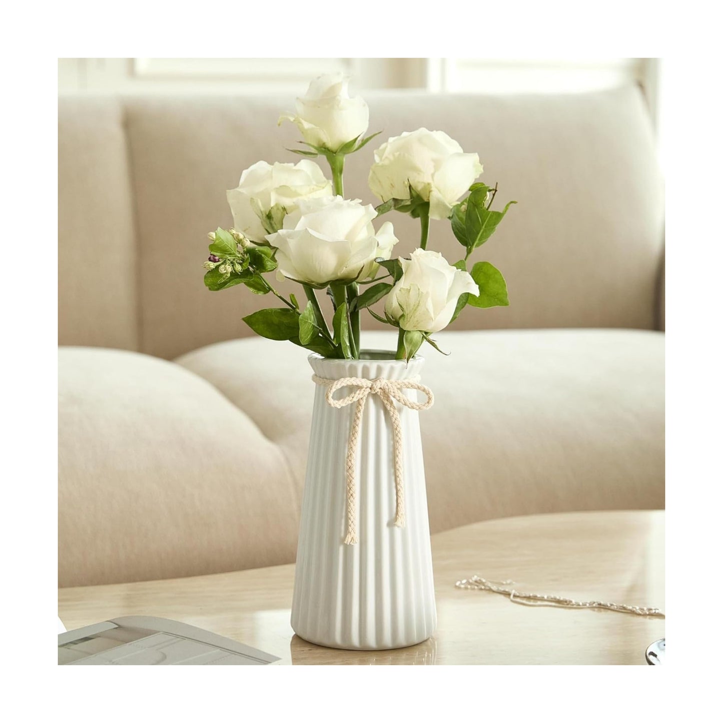 Ceramic Flower Vase / Vase-02 / White