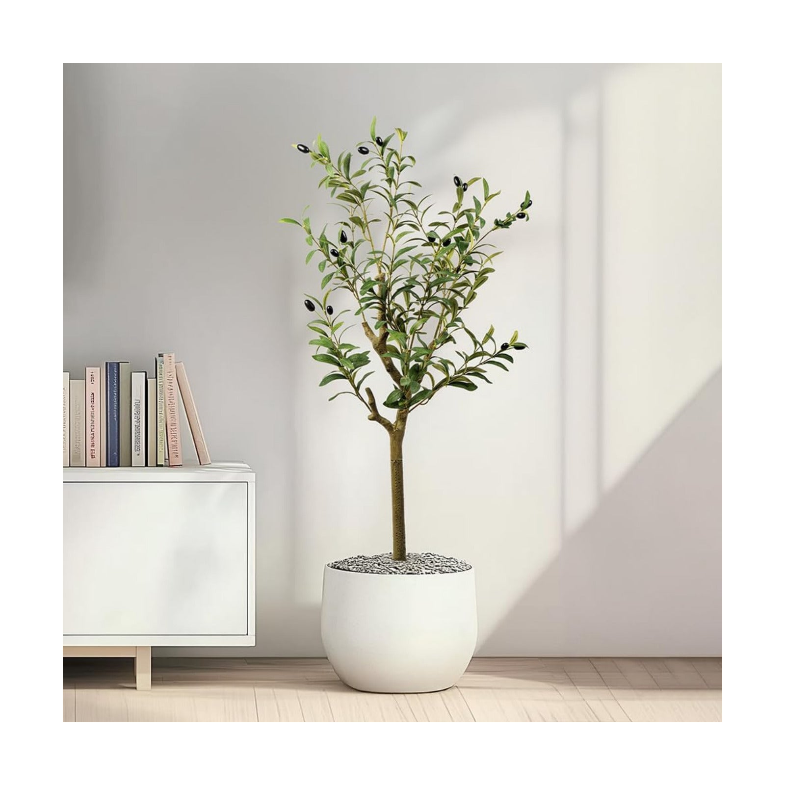 Indoor Faux Fake Potted Silk Plants / Olive Tree / 3ft / 3 Inch