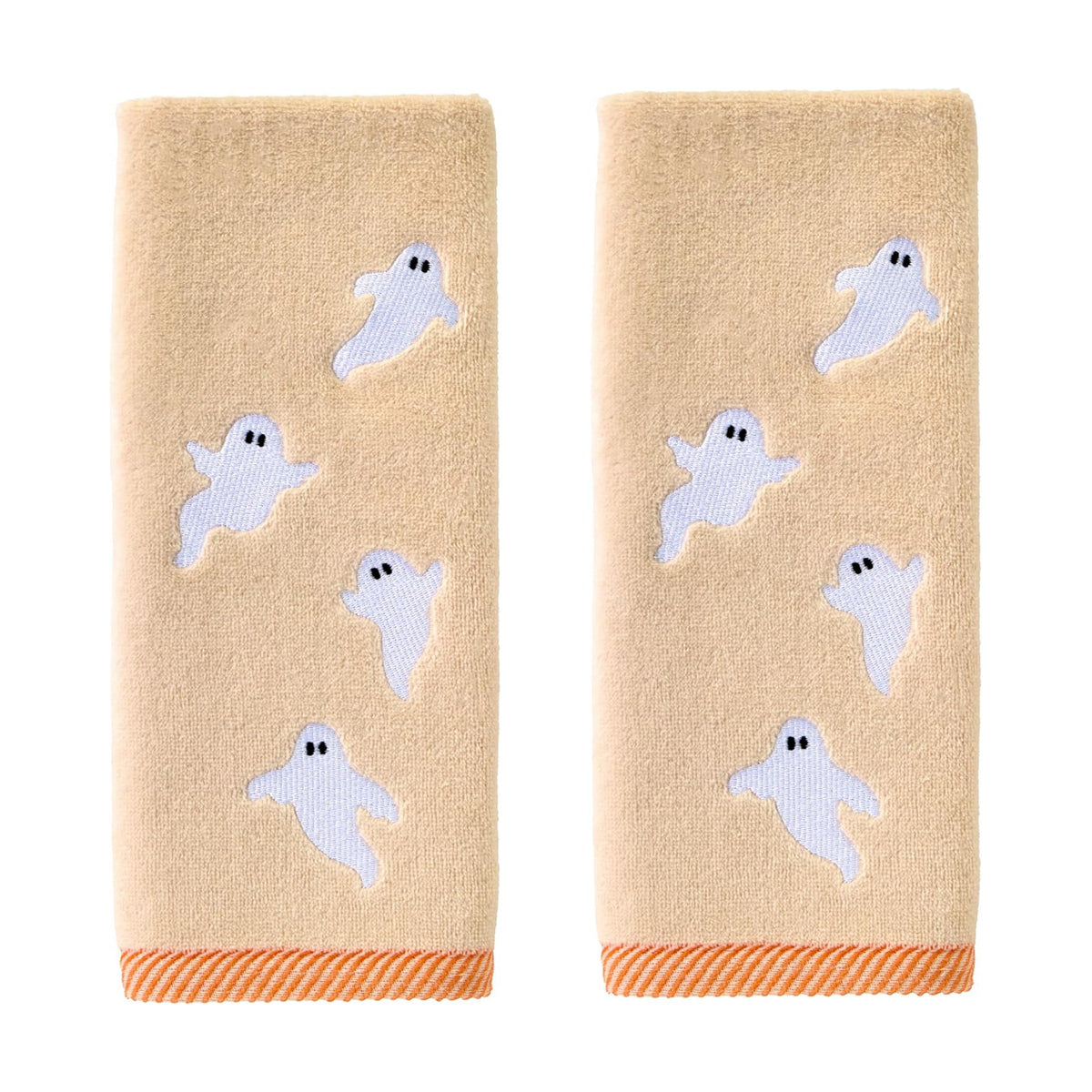 SKL Home Halloween Tossed Ghosts Hand Towel Set-2pc, 100% Cotton, Taupe