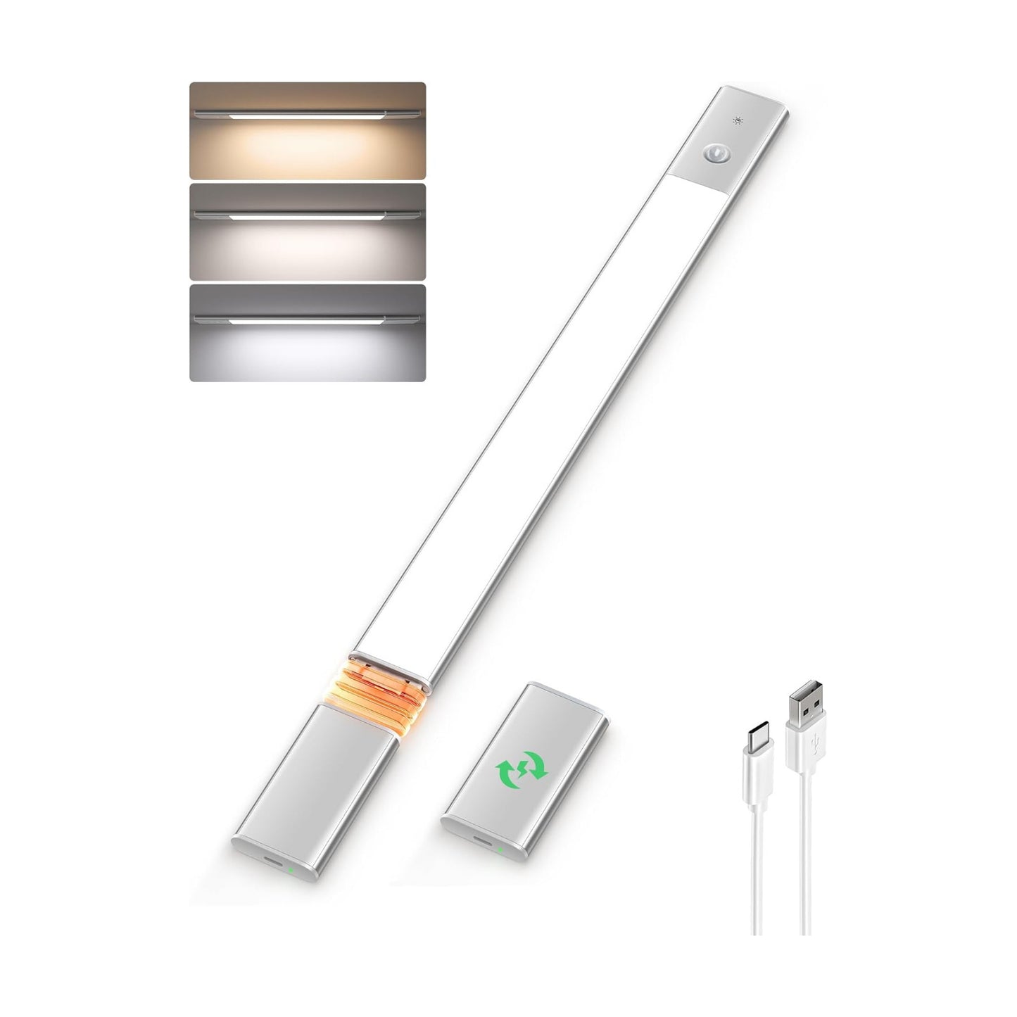 EZVALO Under Cabinet Lighting Motion Sensor Lights with Extra Battery | 2200mAh Long-Lasting Battery, 76 LEDs Dimmable