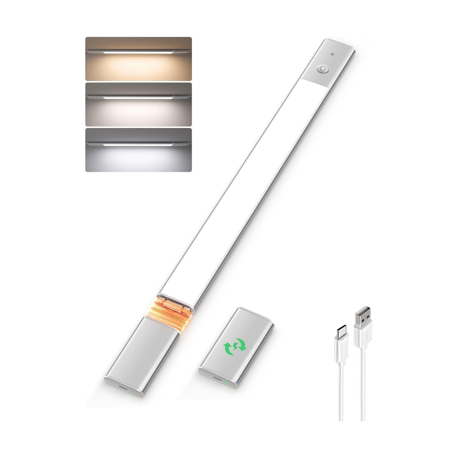 EZVALO Under Cabinet Lighting Motion Sensor Lights with Extra Battery | 2200mAh Long-Lasting Battery, 76 LEDs Dimmable