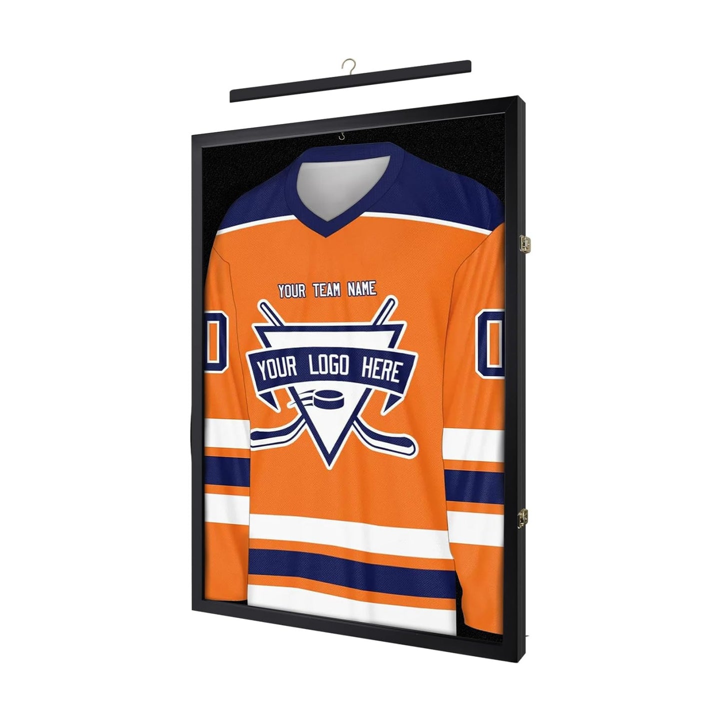 1DOT2 26x37 XL Large Jersey Frame Display Case with Pine Wood, Lockable | For Wall Display, Lockable Shadow Box Frame