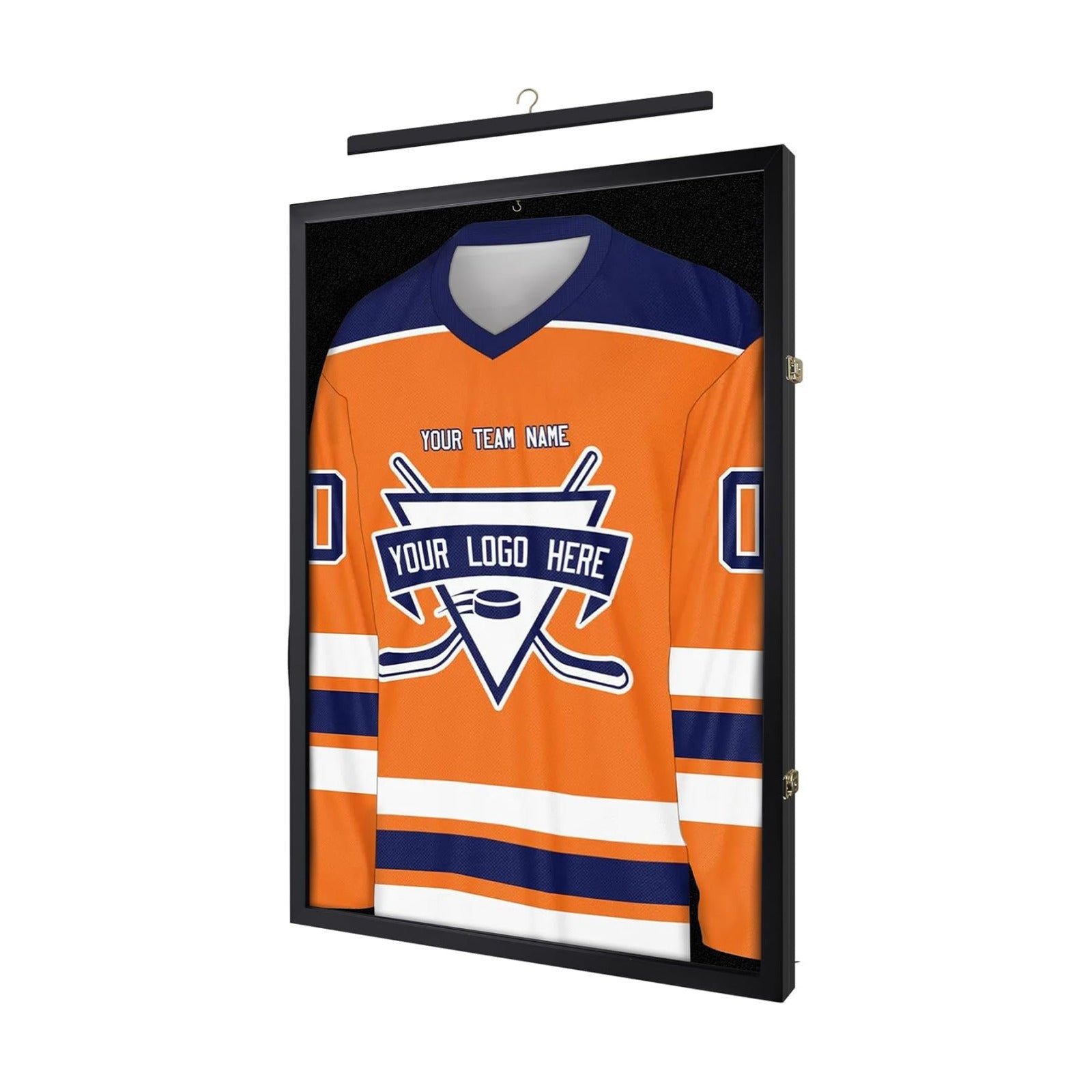 1DOT2 26x37 XL Large Jersey Frame Display Case with Pine Wood, Lockable | For Wall Display, Lockable Shadow Box Frame