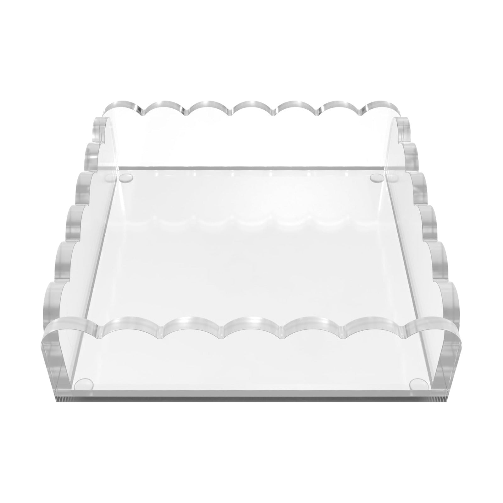Scalloped Acrylic Tray / Clear / 8 x 8