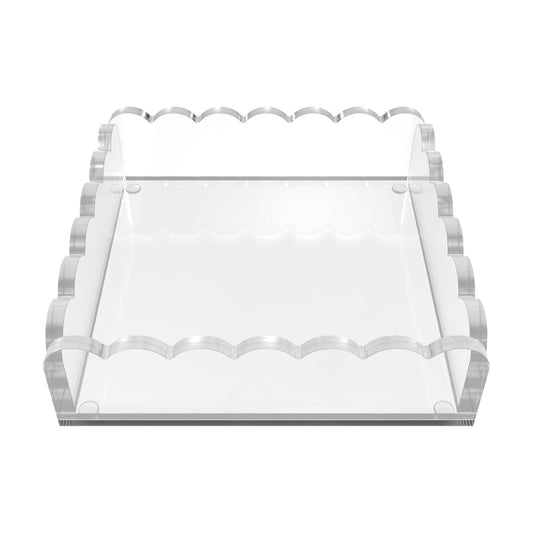 Scalloped Acrylic Tray / Clear / 8 x 8