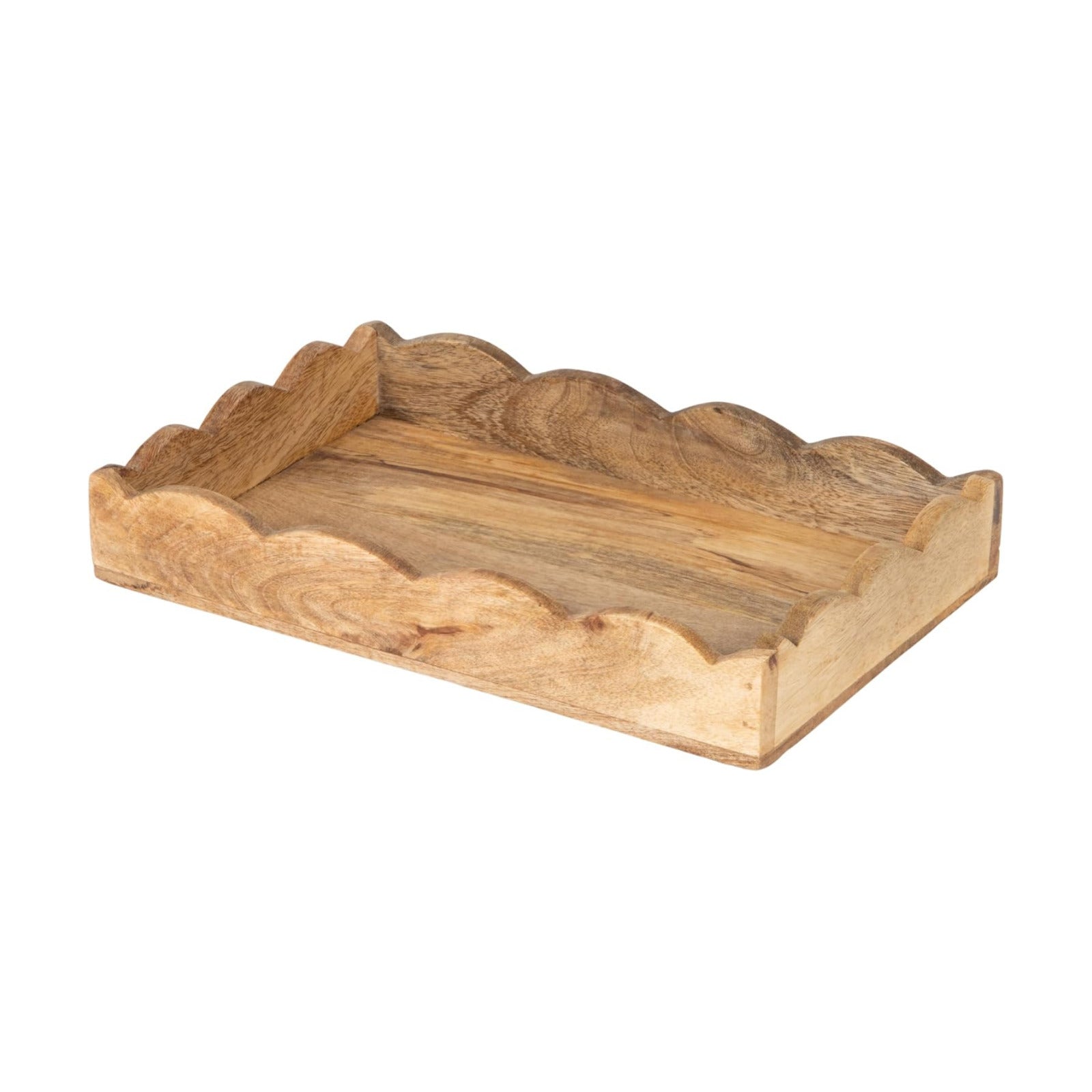 Mango Wood Scalloped Tray / Natural