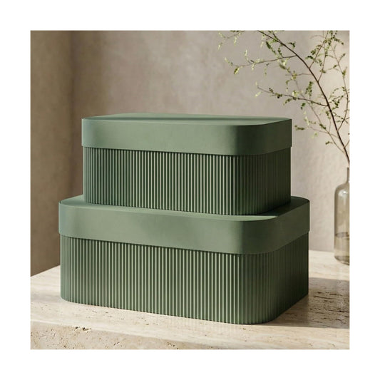 Decorative Storage Boxes / Sage / Set of 2