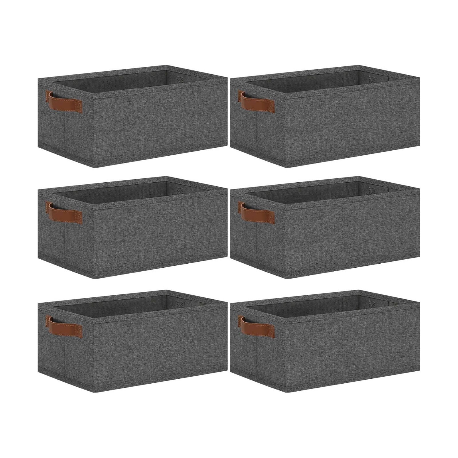 Storage Basket / Fabric Storage Bins / 11.8 x 7.87 x 5.11 / Small / Gray / Set of 6