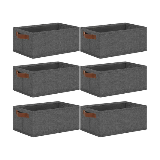 Storage Basket / Fabric Storage Bins / 11.8 x 7.87 x 5.11 / Small / Gray / Set of 6