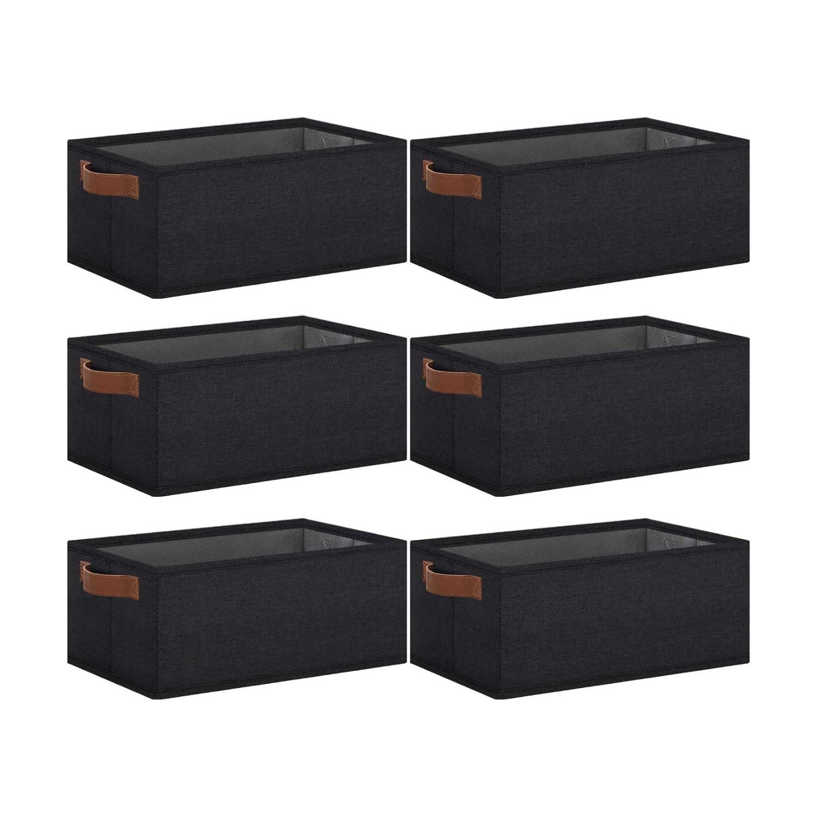 Storage Basket / Fabric Storage Bins / 11.8 x 7.87 x 5.11 / Small / Black / Set of 6