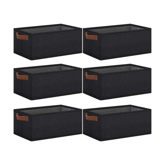 Storage Basket / Fabric Storage Bins / 11.8 x 7.87 x 5.11 / Small / Black / Set of 6