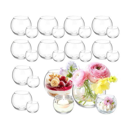Glass Bubble Vases / Clear / 4 Inch / Set of 24