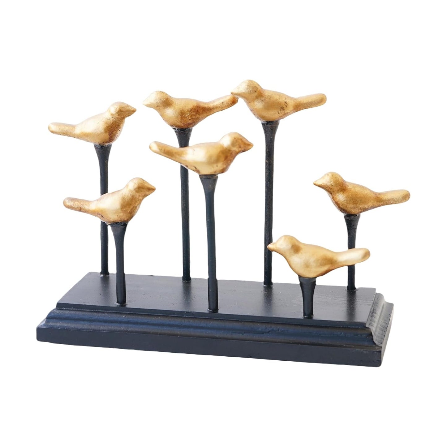 Wooden Base Golden Birds on Branch Vertical Decorative Napkin Holder